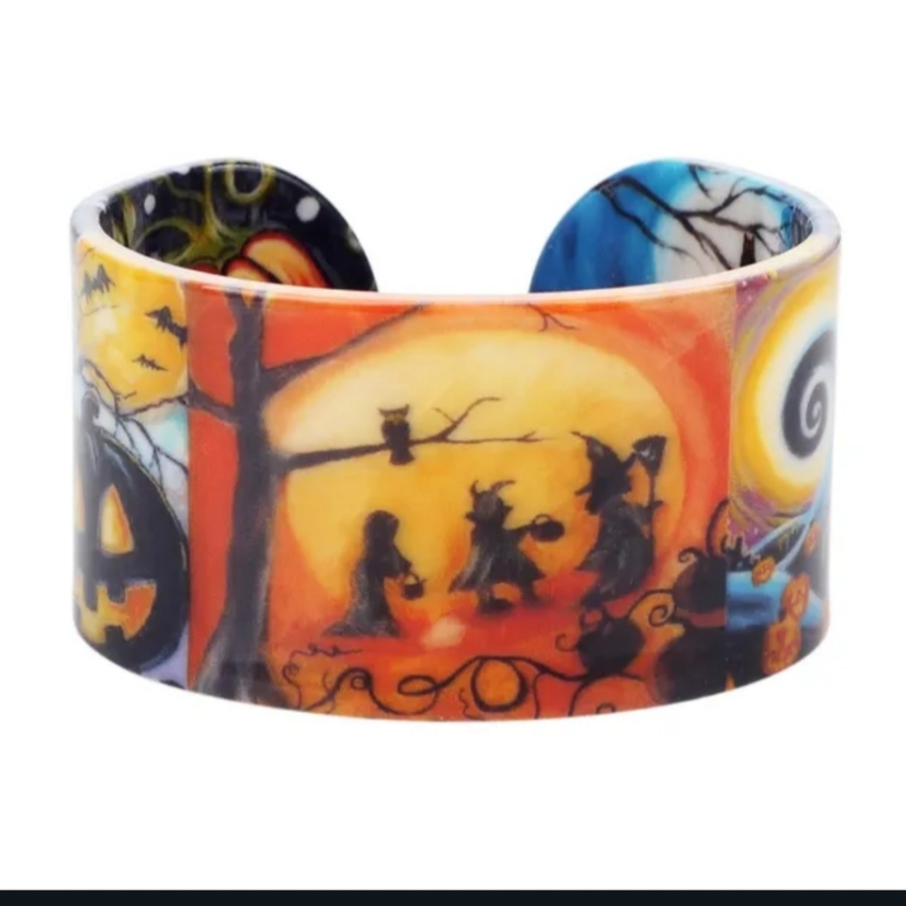 NWT Adorable Halloween 3 Witches Cuff Bracelet Bangle!